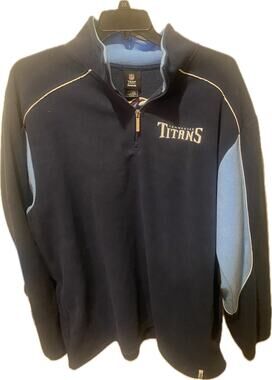 Vintage Tennessee Titans Reebok NFL Fleece Quarter Zip Pullover Blue MensXL Y2K